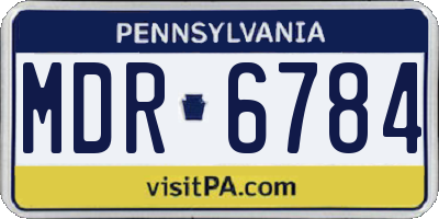 PA license plate MDR6784