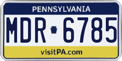 PA license plate MDR6785