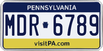 PA license plate MDR6789