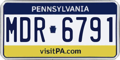 PA license plate MDR6791