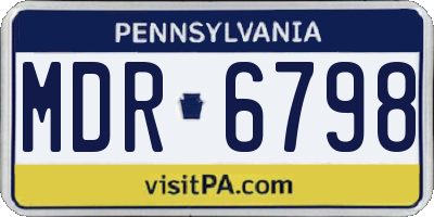 PA license plate MDR6798