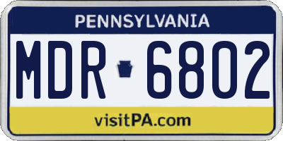 PA license plate MDR6802