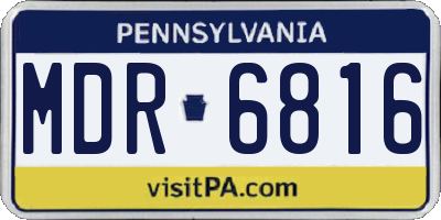 PA license plate MDR6816