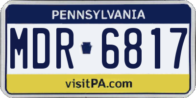 PA license plate MDR6817