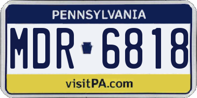 PA license plate MDR6818