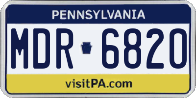 PA license plate MDR6820