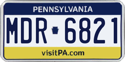 PA license plate MDR6821