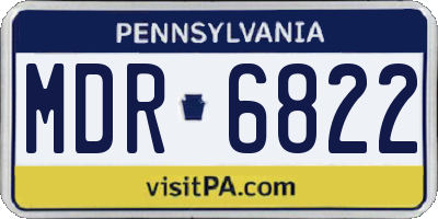 PA license plate MDR6822