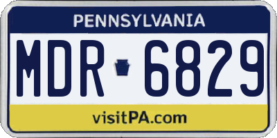 PA license plate MDR6829