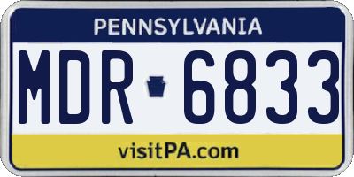 PA license plate MDR6833
