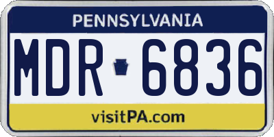 PA license plate MDR6836
