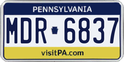 PA license plate MDR6837