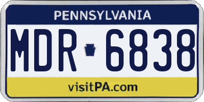 PA license plate MDR6838