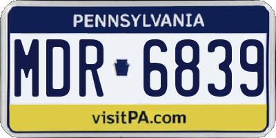 PA license plate MDR6839