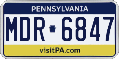 PA license plate MDR6847