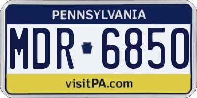 PA license plate MDR6850