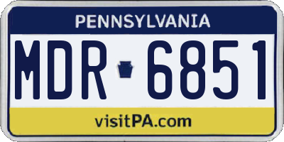 PA license plate MDR6851