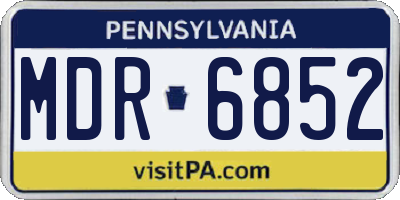 PA license plate MDR6852
