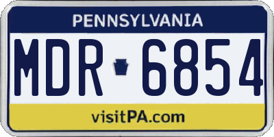 PA license plate MDR6854