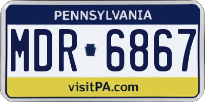 PA license plate MDR6867