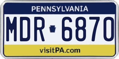 PA license plate MDR6870