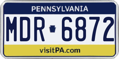 PA license plate MDR6872
