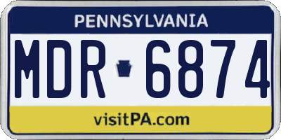 PA license plate MDR6874