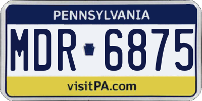 PA license plate MDR6875