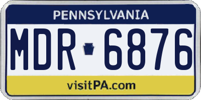 PA license plate MDR6876