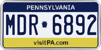 PA license plate MDR6892