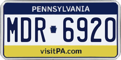 PA license plate MDR6920