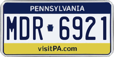 PA license plate MDR6921