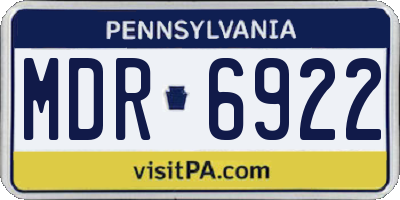 PA license plate MDR6922