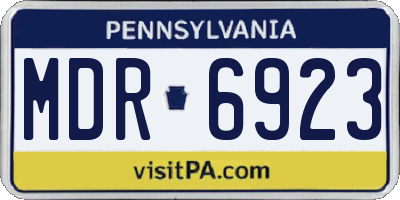 PA license plate MDR6923