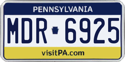 PA license plate MDR6925