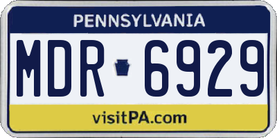 PA license plate MDR6929
