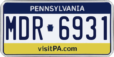 PA license plate MDR6931