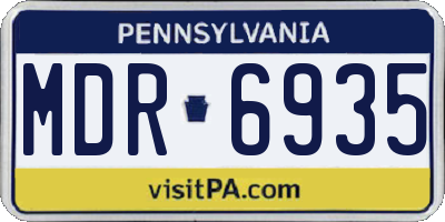 PA license plate MDR6935