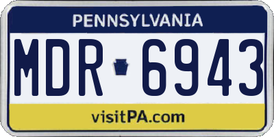 PA license plate MDR6943