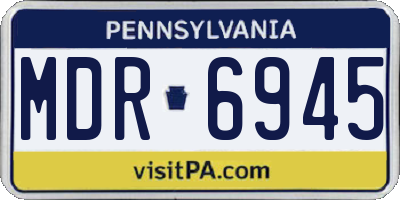 PA license plate MDR6945