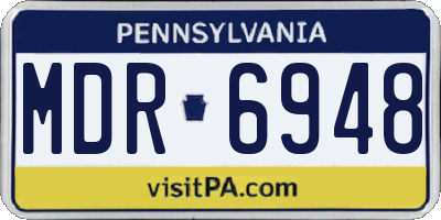 PA license plate MDR6948