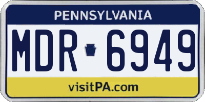 PA license plate MDR6949