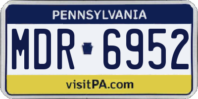 PA license plate MDR6952