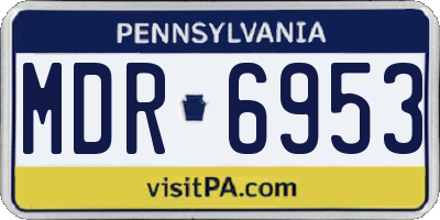 PA license plate MDR6953