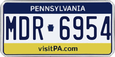 PA license plate MDR6954