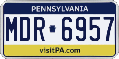 PA license plate MDR6957