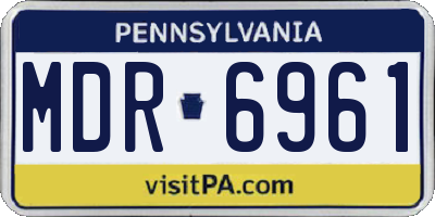 PA license plate MDR6961