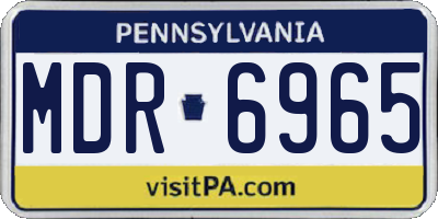 PA license plate MDR6965