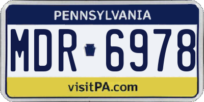 PA license plate MDR6978