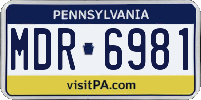 PA license plate MDR6981